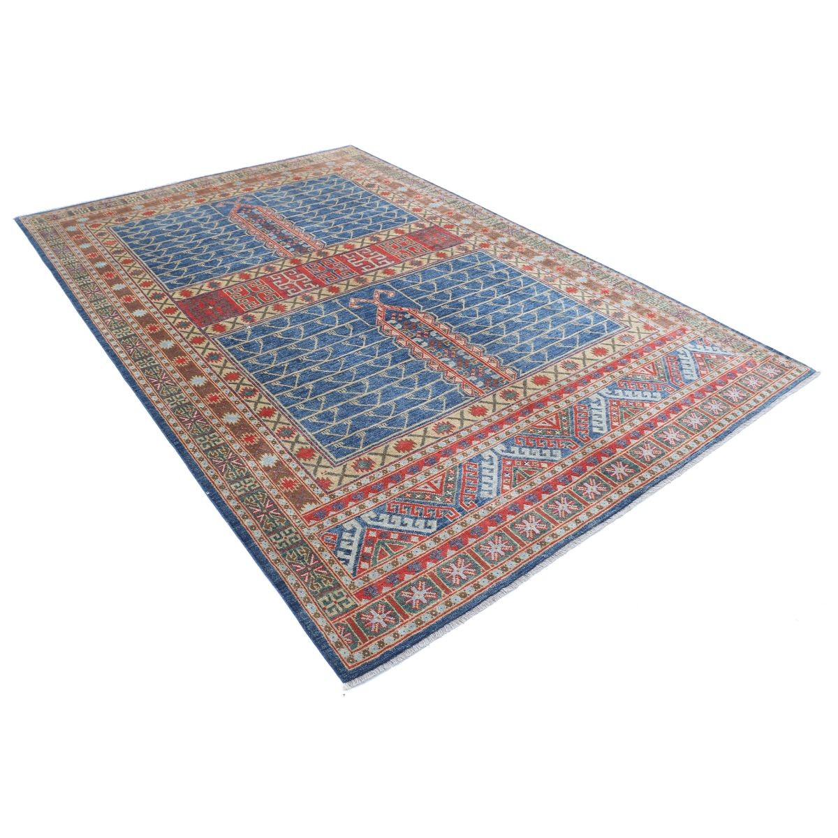 Revival 7x10 Handmade Double Knotted Washable Wool Rug - Colorful