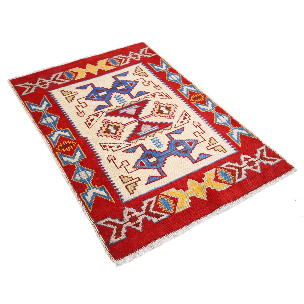 Revival 3x5 Handmade Double Knotted Washable Wool Rug - Colorful