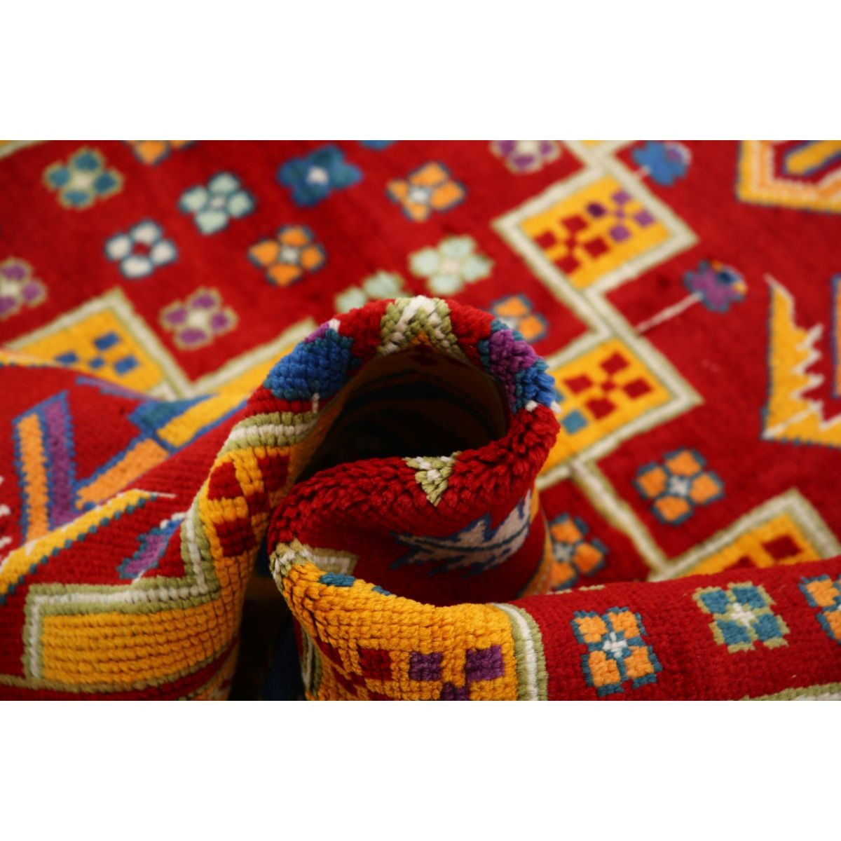 Revival 5x6 Handmade Double Knotted Washable Wool Rug - Colorful
