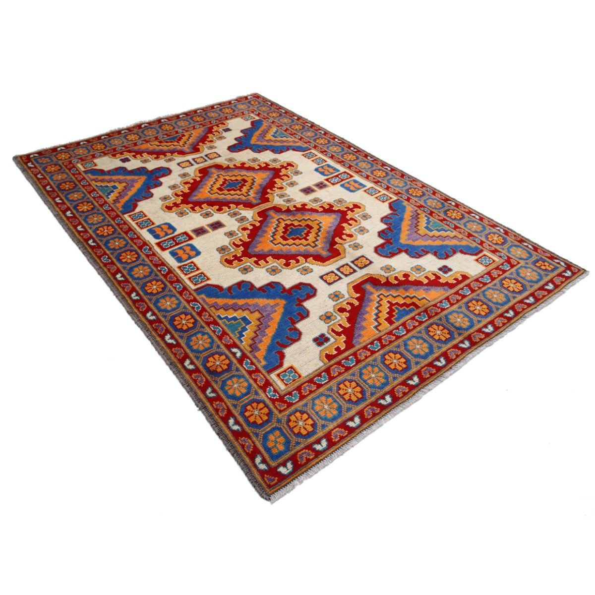 Revival 5x8 Handmade Double Knotted Washable Wool Rug - Colorful