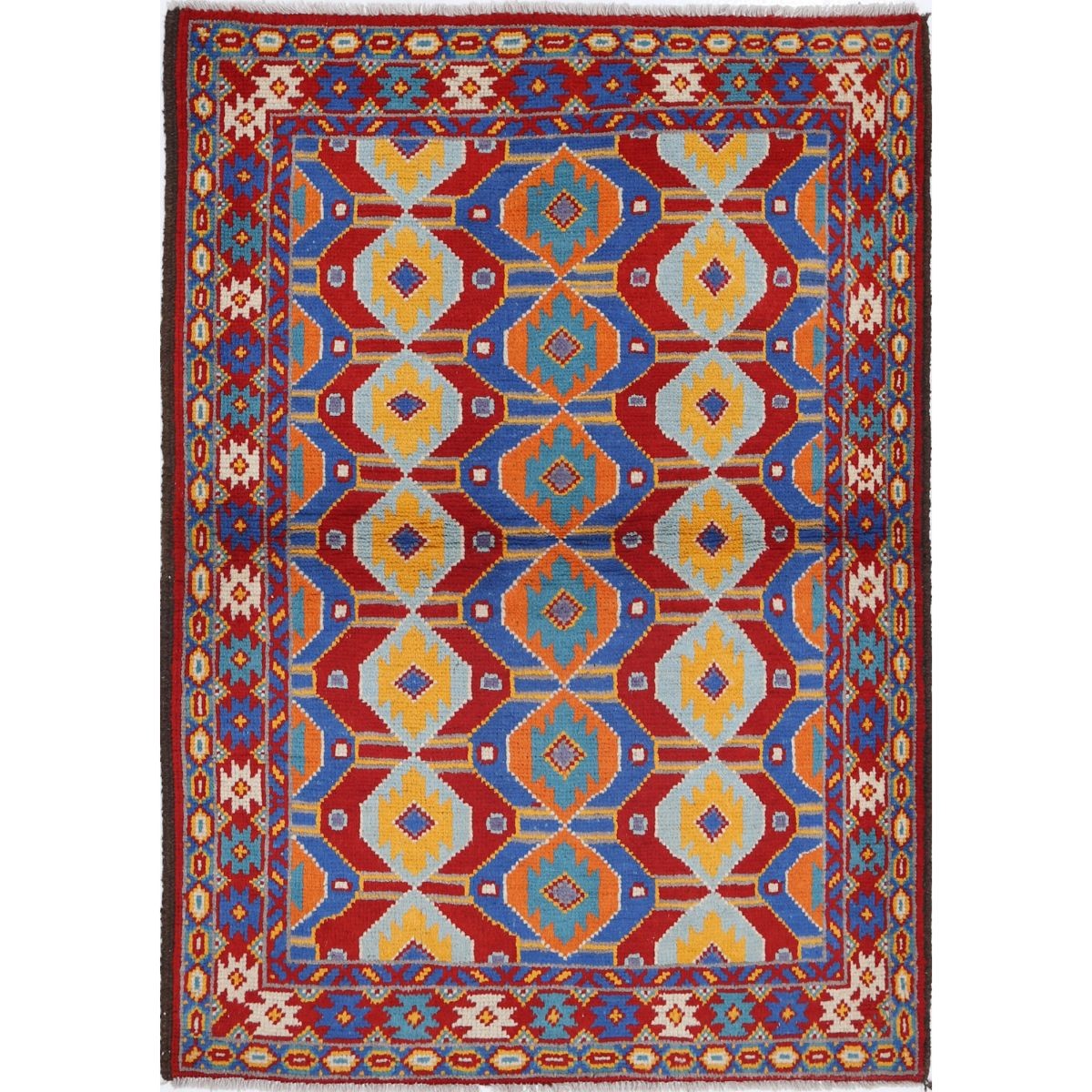 Revival 3x5 Handmade Double Knotted Washable Wool Rug - Colorful