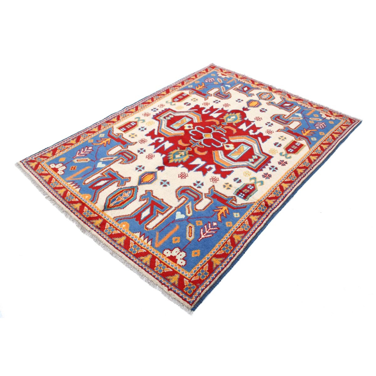 Revival 5x7 Handmade Double Knotted Washable Wool Rug - Colorful