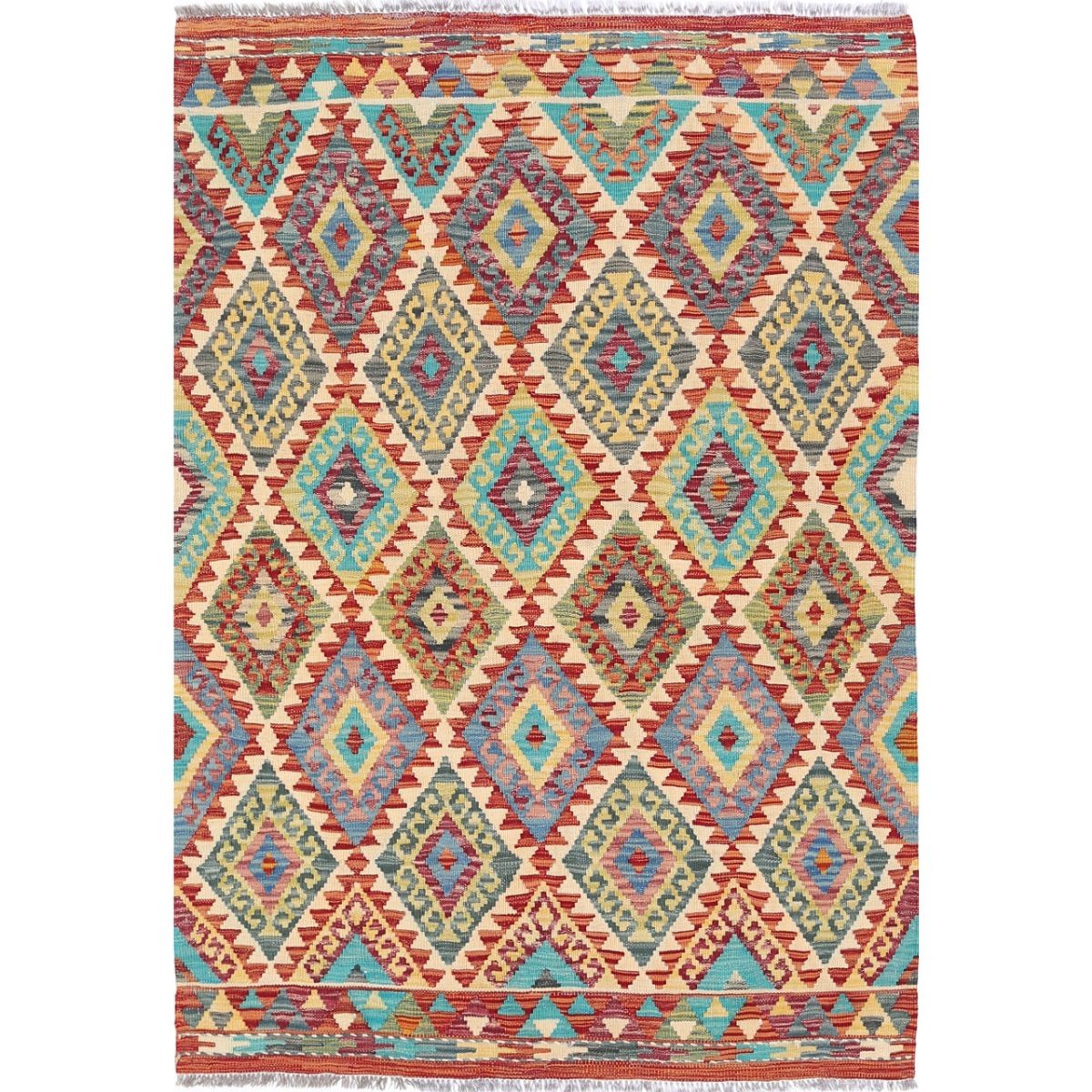 Maimana 4x6 Hand Woven Washable Wool Rug - Colorful