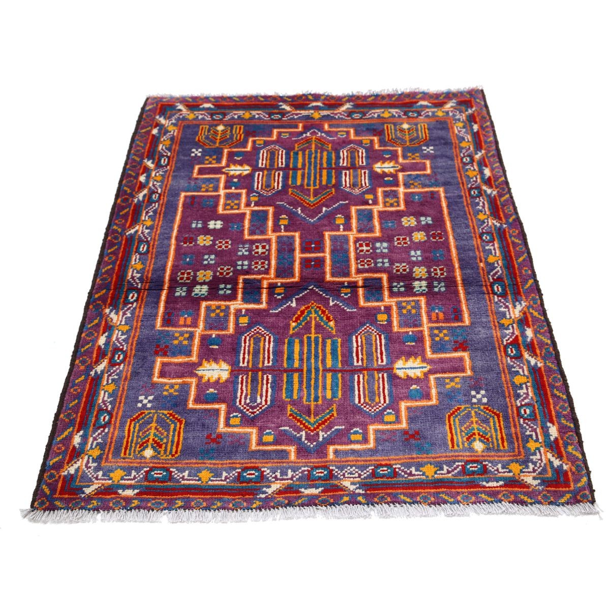 Revival 3x4 Handmade Double Knotted Washable Wool Rug - Colorful