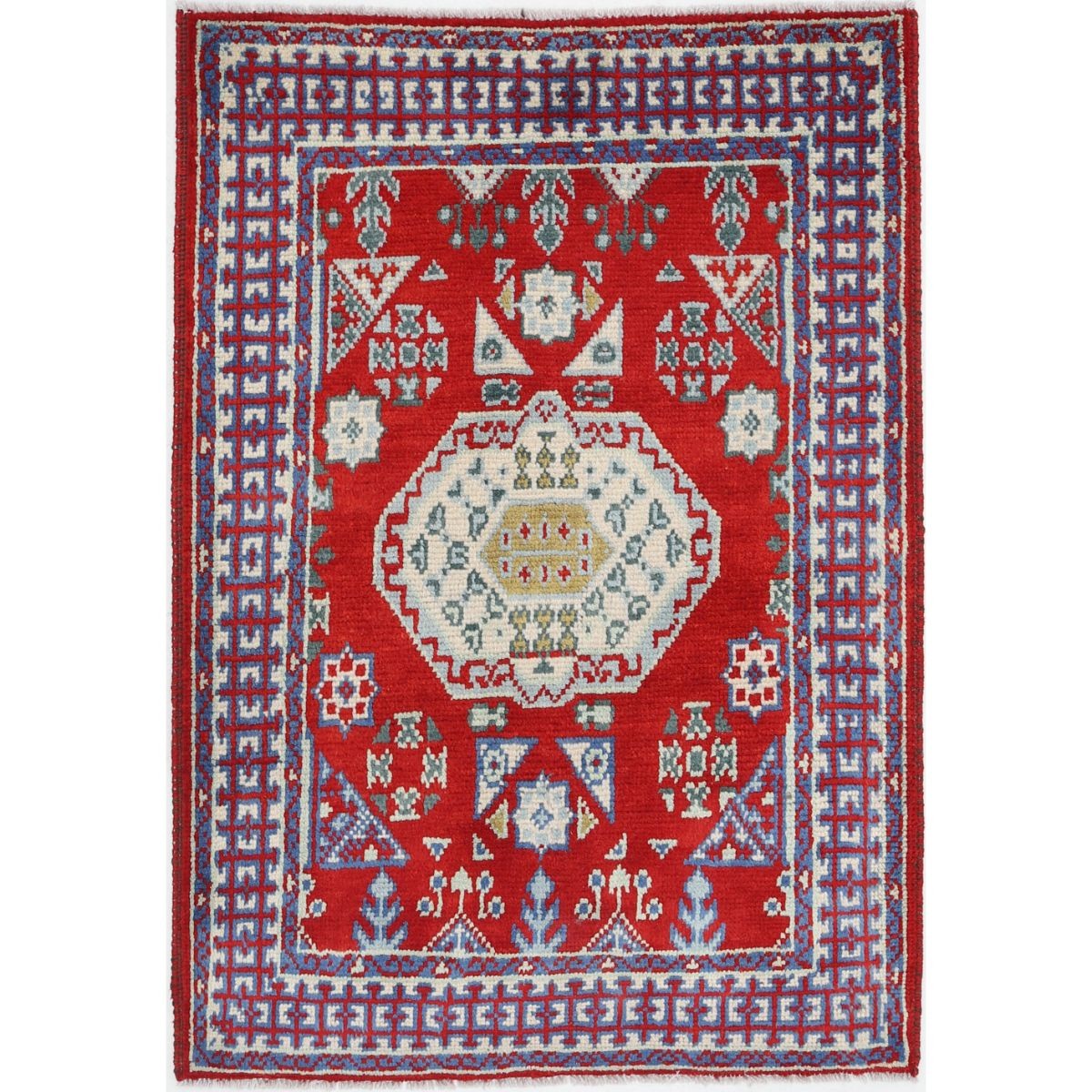 Revival 3x4 Handmade Double Knotted Washable Wool Rug - Colorful