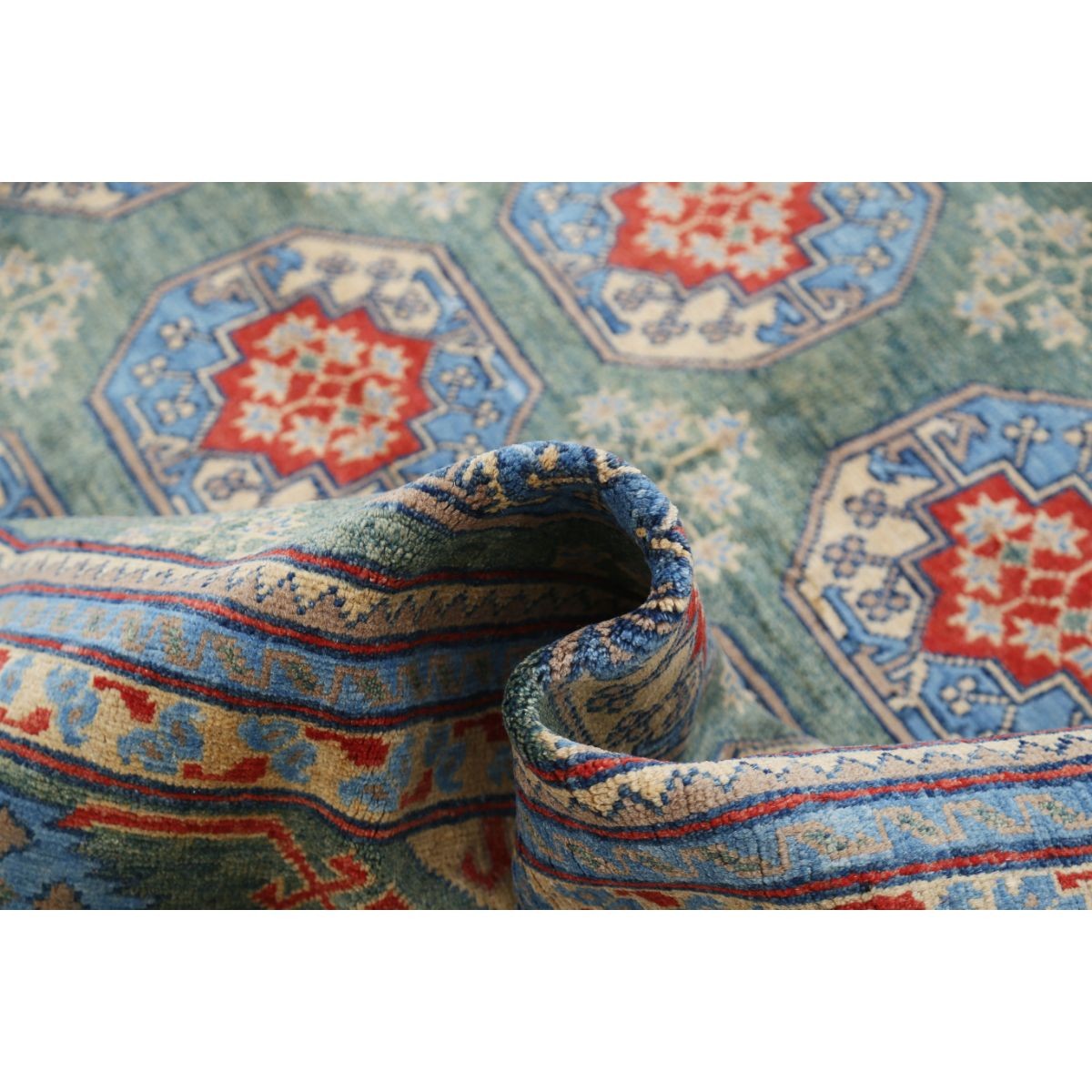 Revival 8x12 Handmade Double Knotted Washable Wool Rug - Colorful