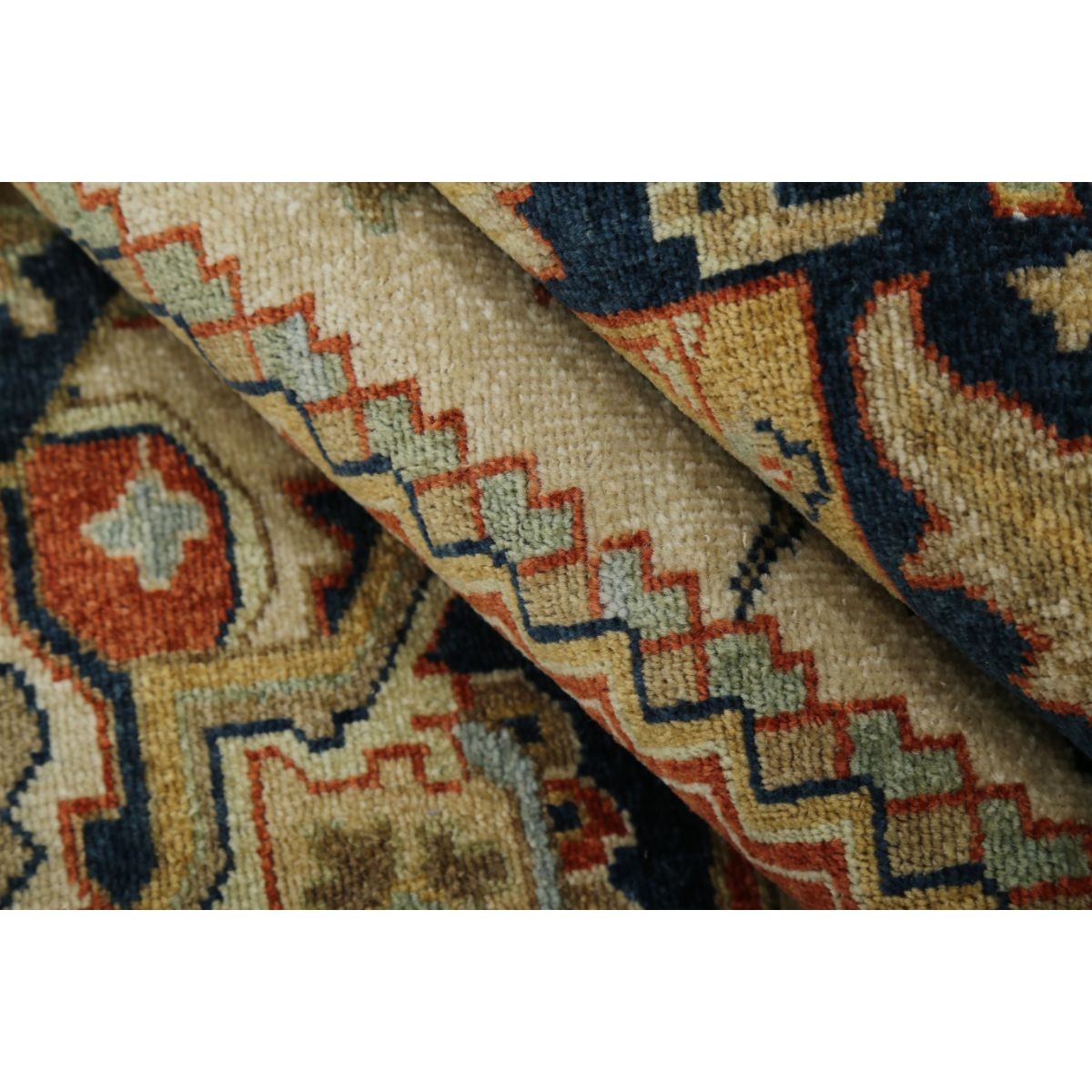 Heriz 5x8 Handmade Double Knotted Washable Wool Rug - Colorful