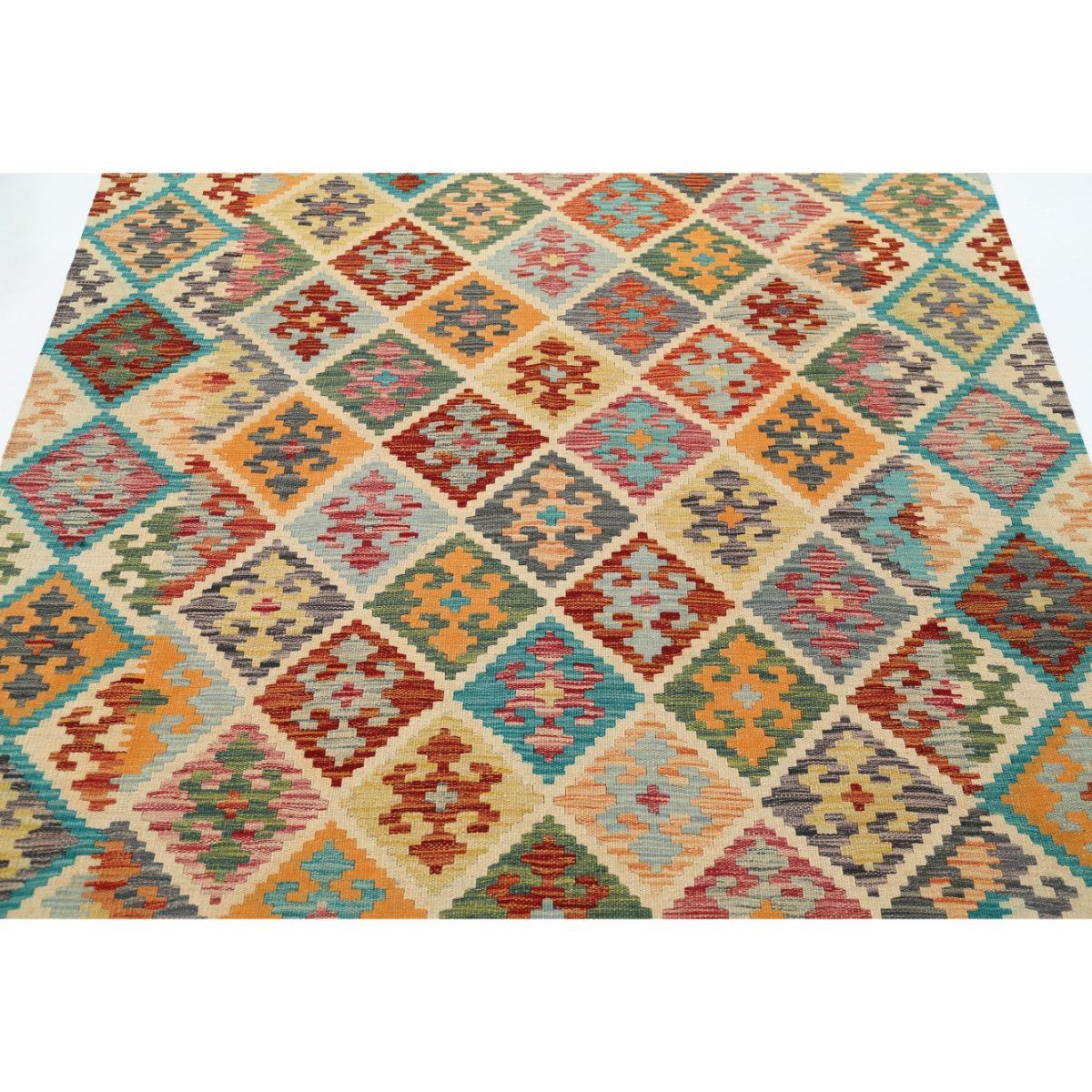 Maimana 5x7 Hand Woven Washable Wool Rug - Colorful