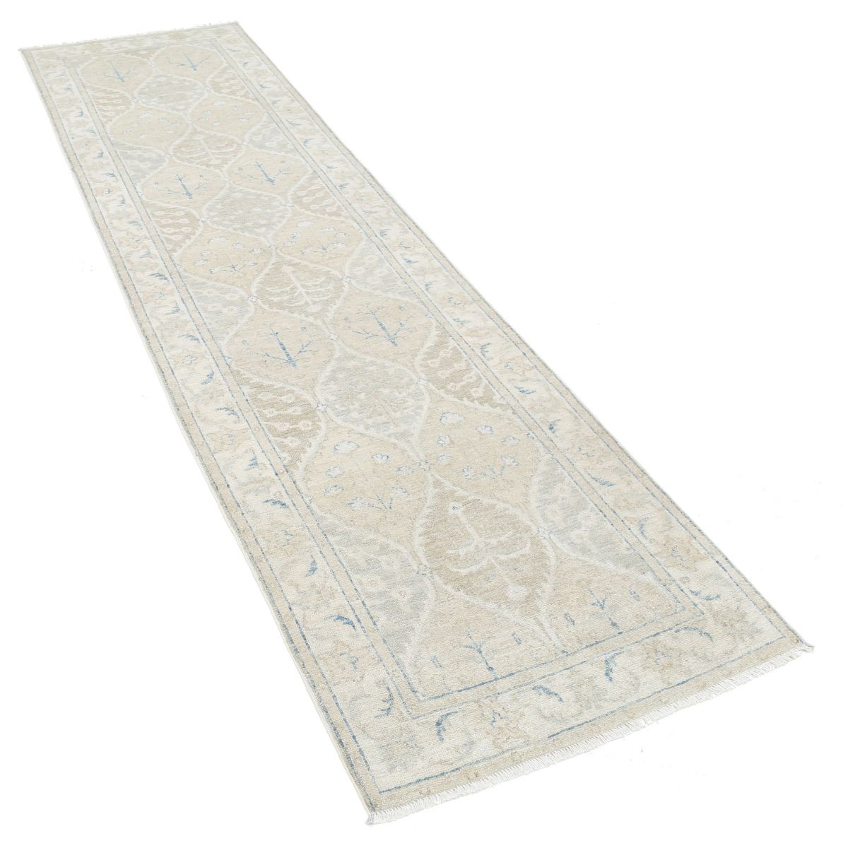 Serenity 3x9 Handmade Double Knotted Washable Wool Runner - Soft Hues