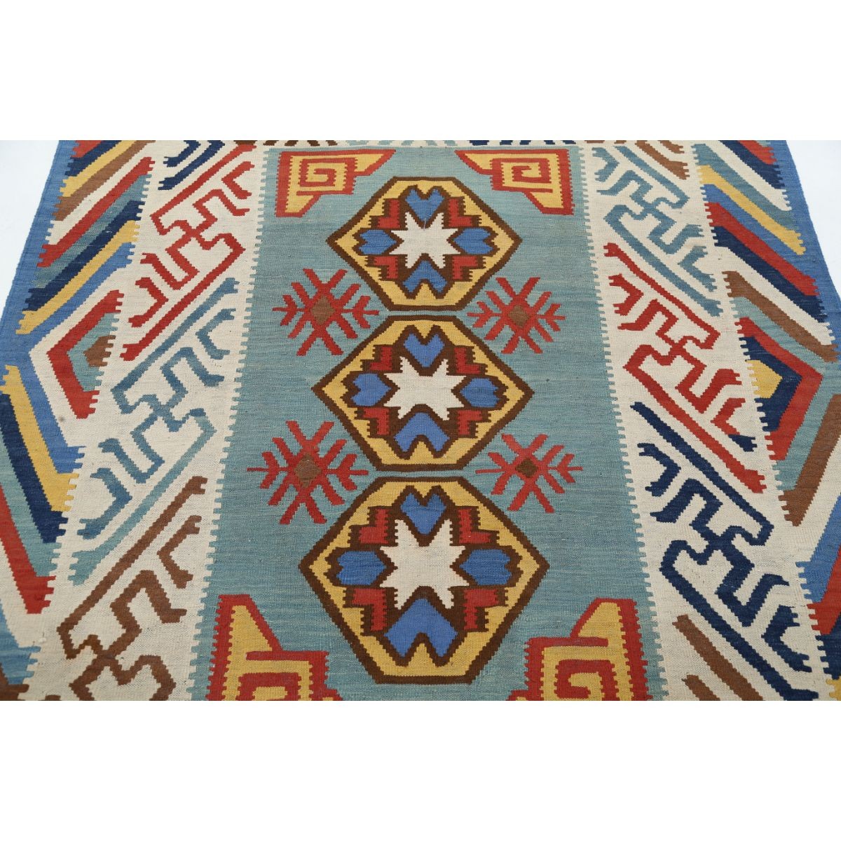 Kafkaas 5x7 Hand Woven Washable Wool Rug - Colorful