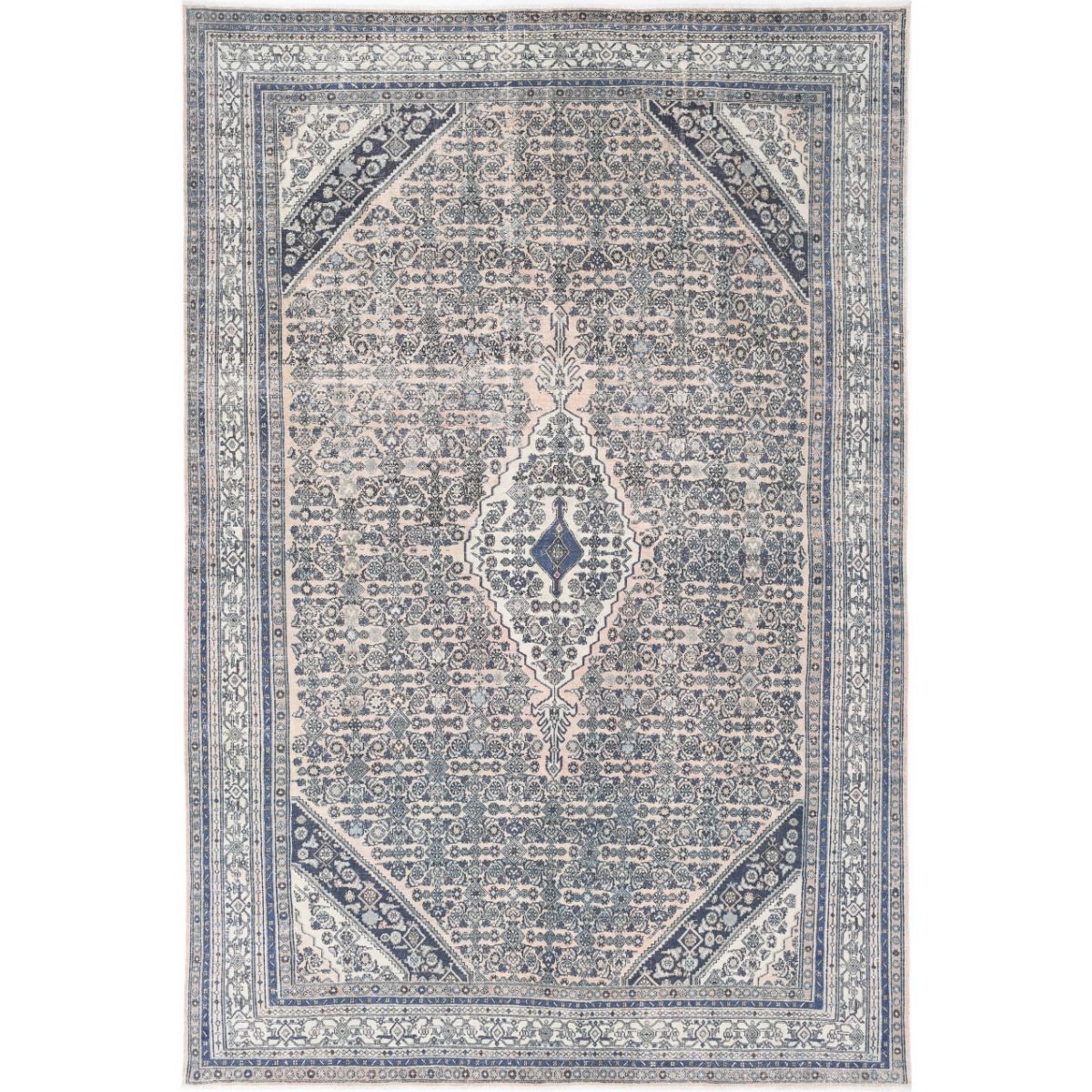 Vintage 11x17 Handmade Double Knotted Washable Wool Rug - Soft Hues