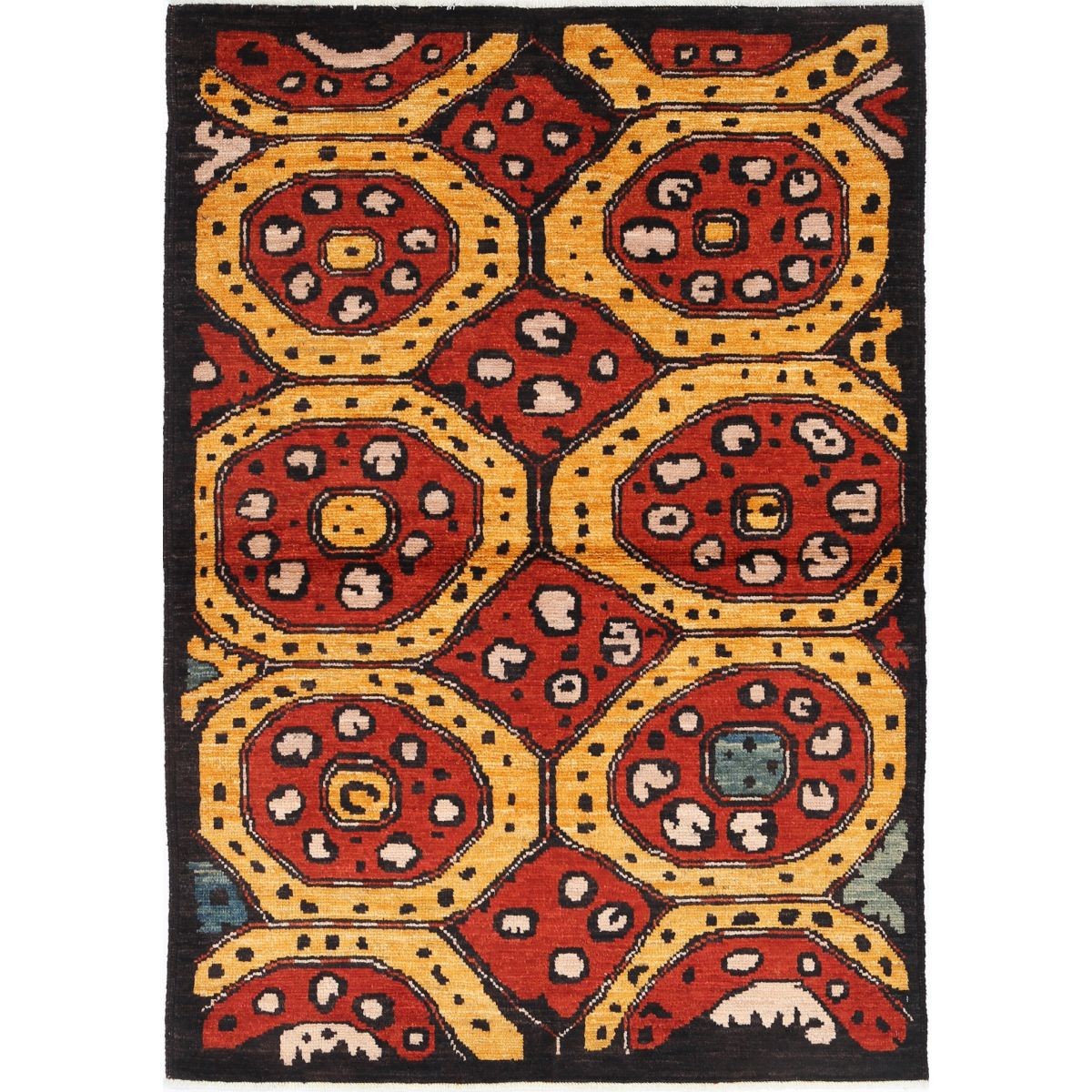 Revival 4x6 Handmade Double Knotted Washable Wool Rug - Colorful
