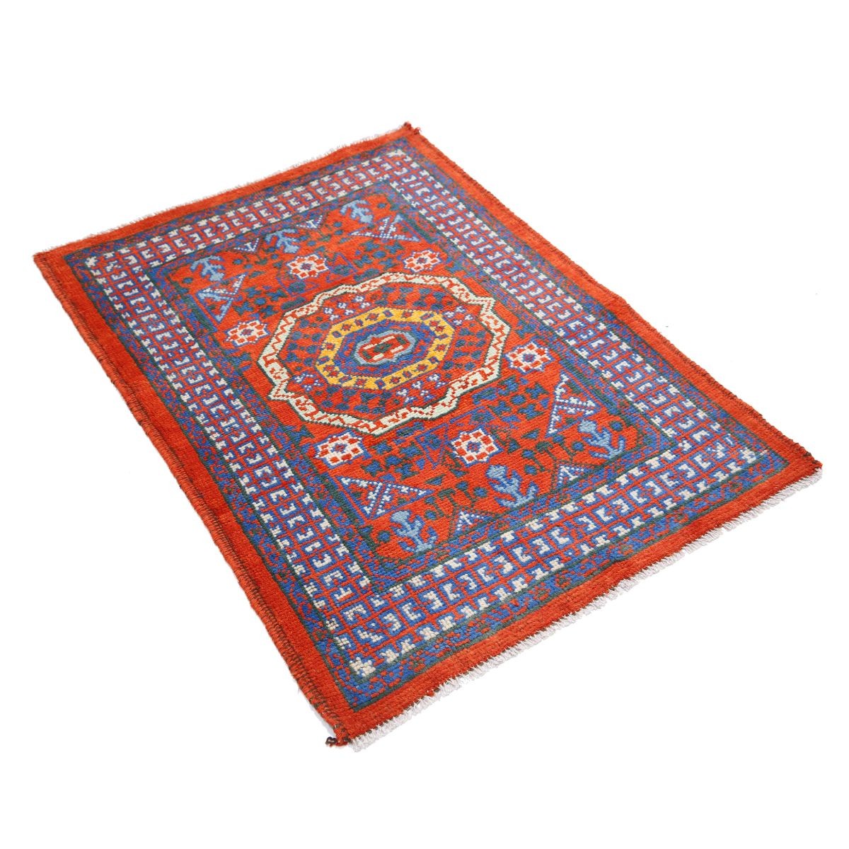 Revival 3x4 Handmade Double Knotted Washable Wool Rug - Colorful