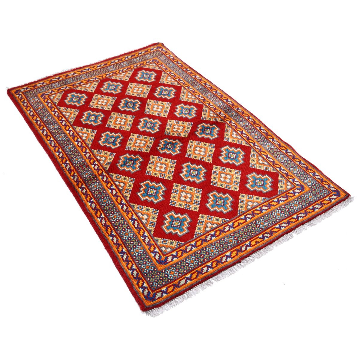 Revival 3x5 Handmade Double Knotted Washable Wool Rug - Colorful