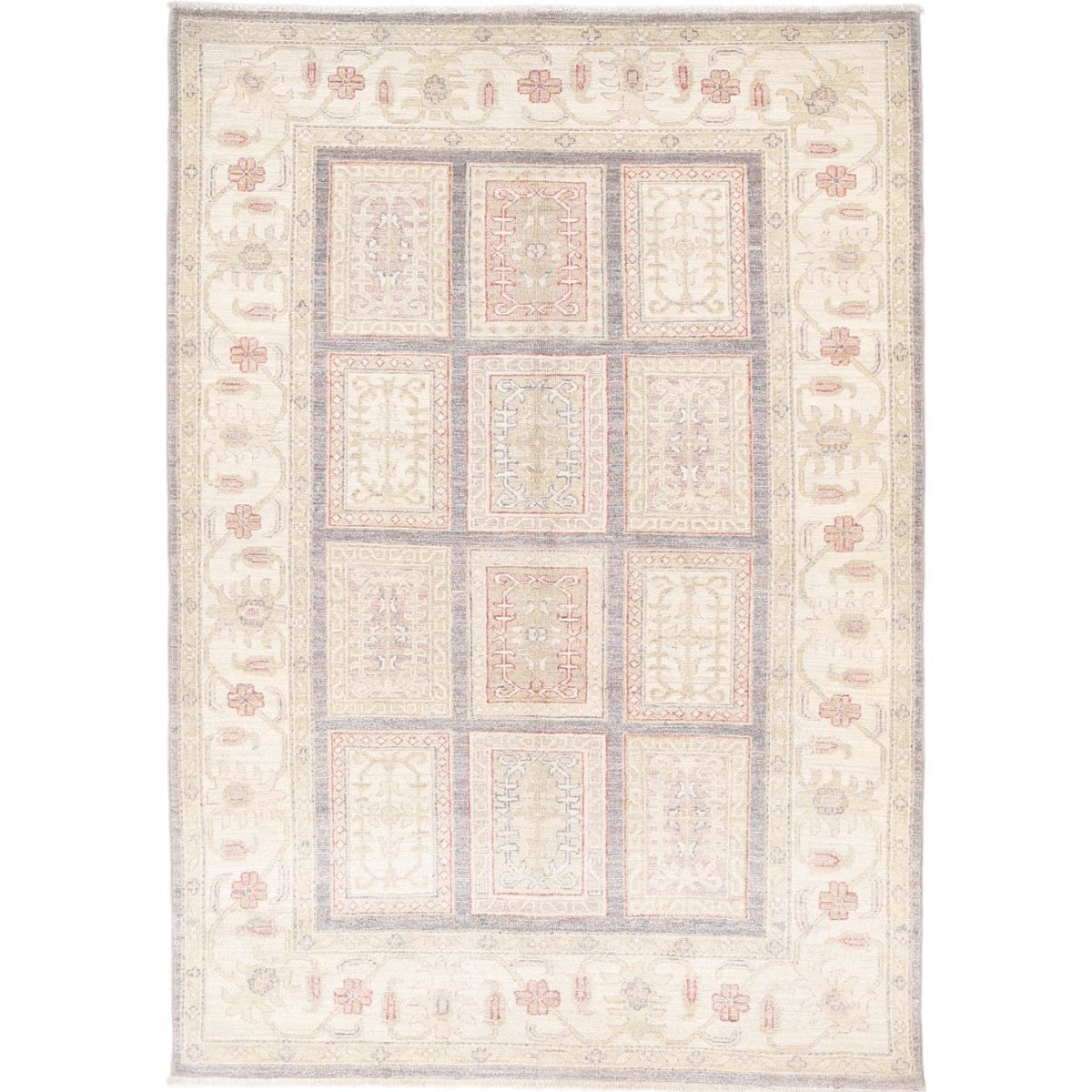 Bakhtiari 4x6 Handmade Double Knotted Washable Wool Rug - Soft Hues