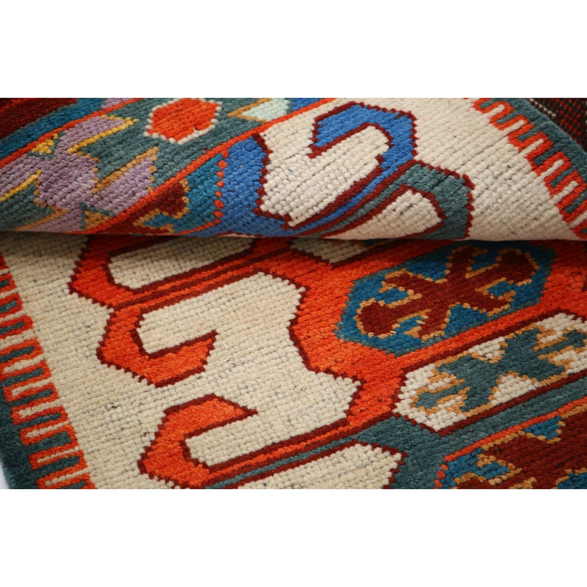 Revival 3x4 Handmade Double Knotted Washable Wool Rug - Colorful