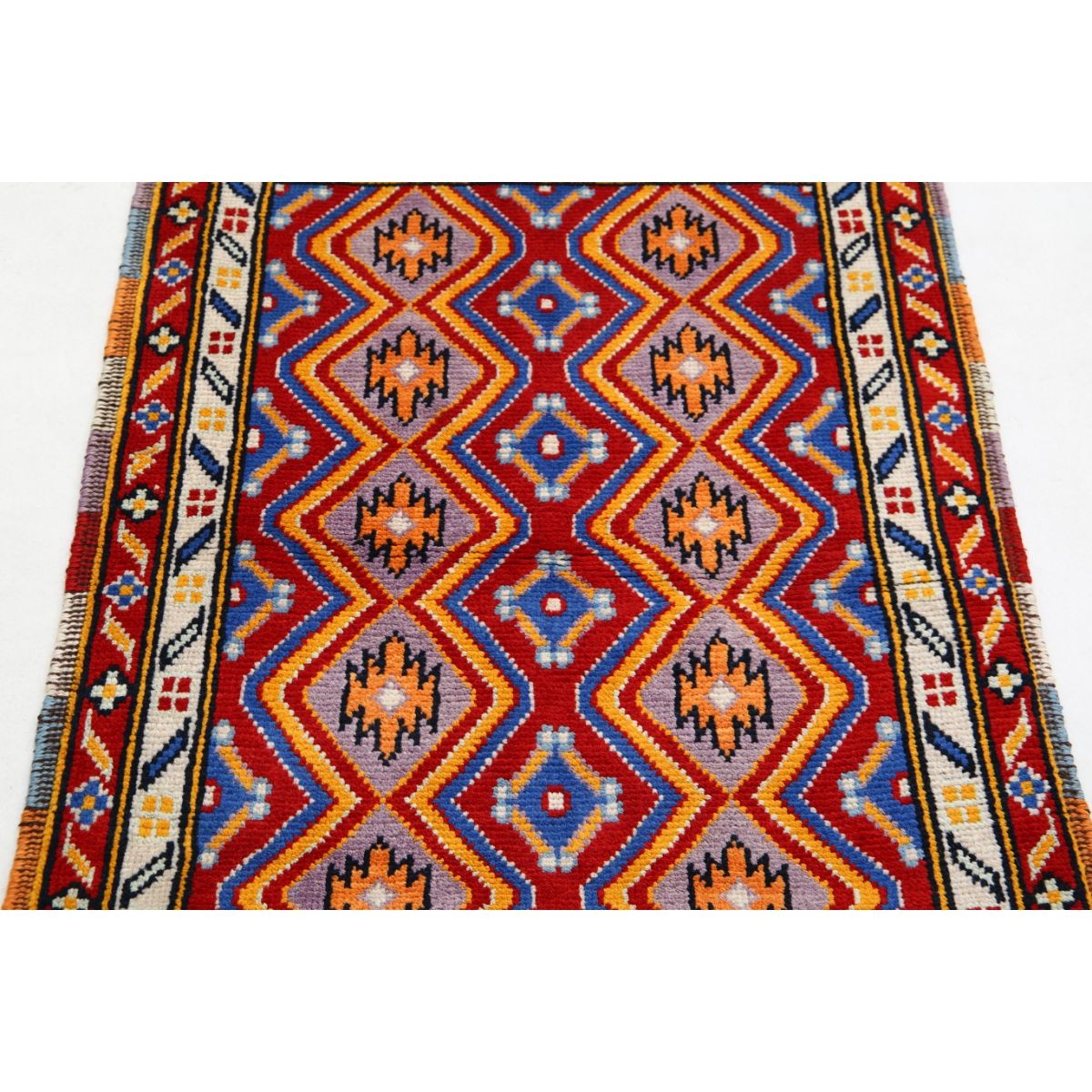 Revival 3x4 Handmade Double Knotted Washable Wool Rug - Colorful