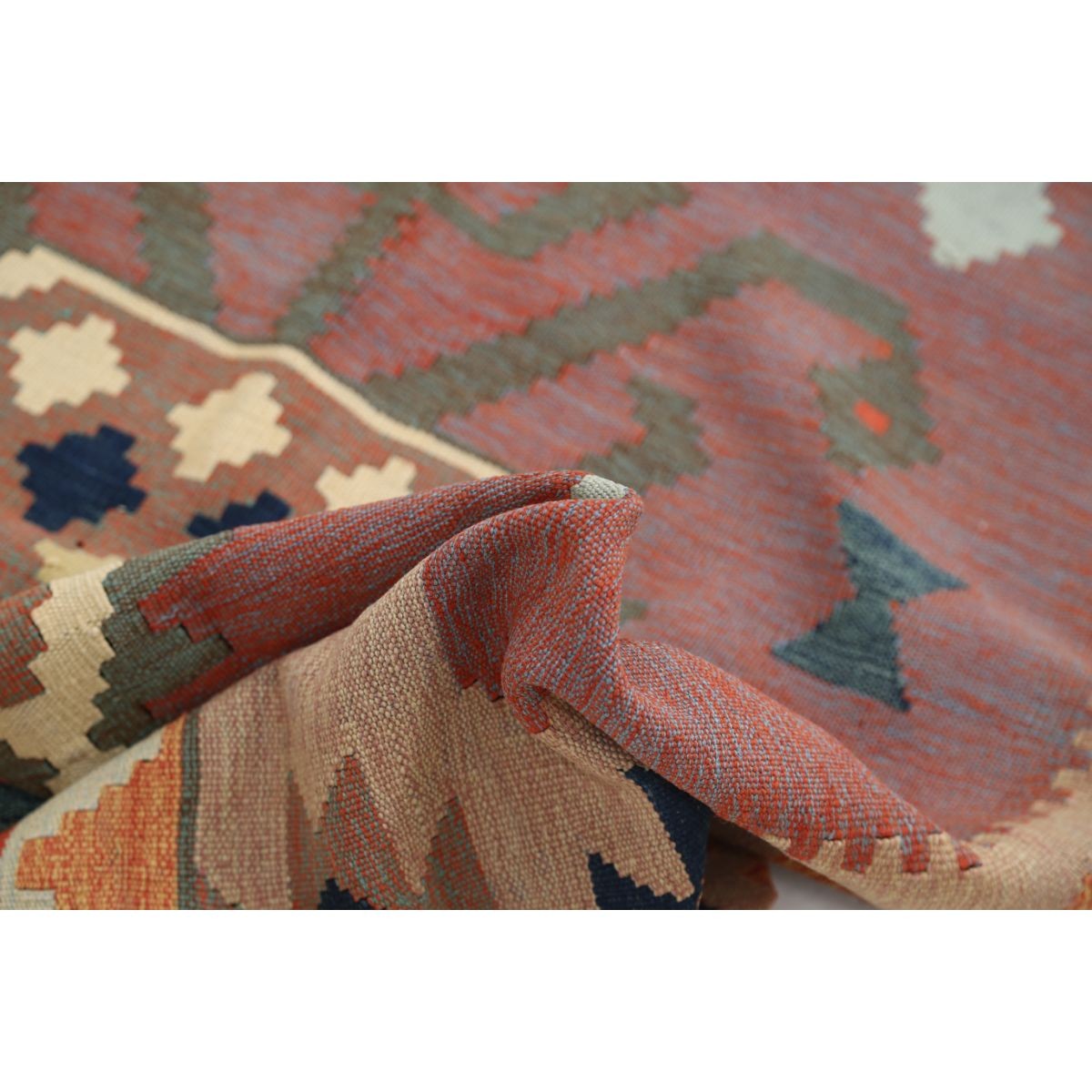 Kafkaas 4x7 Hand Woven Washable Wool Rug - Colorful