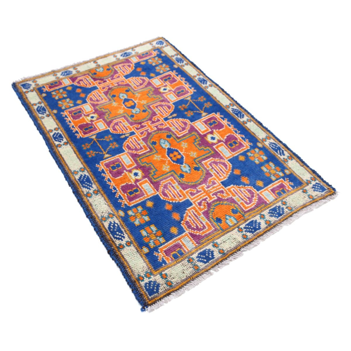Revival 3x4 Handmade Double Knotted Washable Wool Rug - Colorful