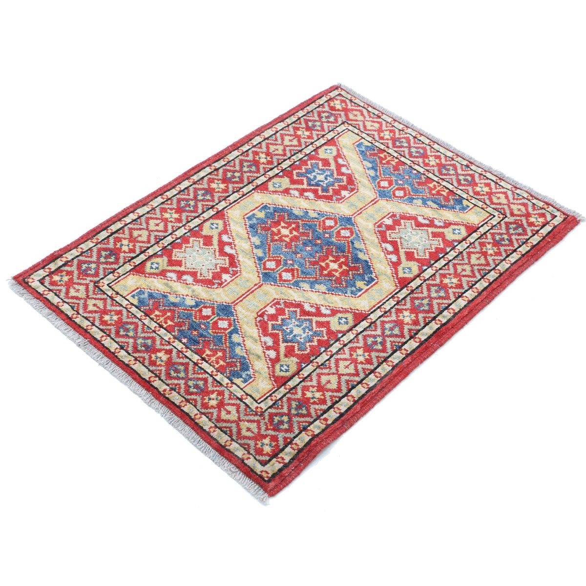 Revival 2x3 Handmade Double Knotted Washable Wool Rug - Colorful