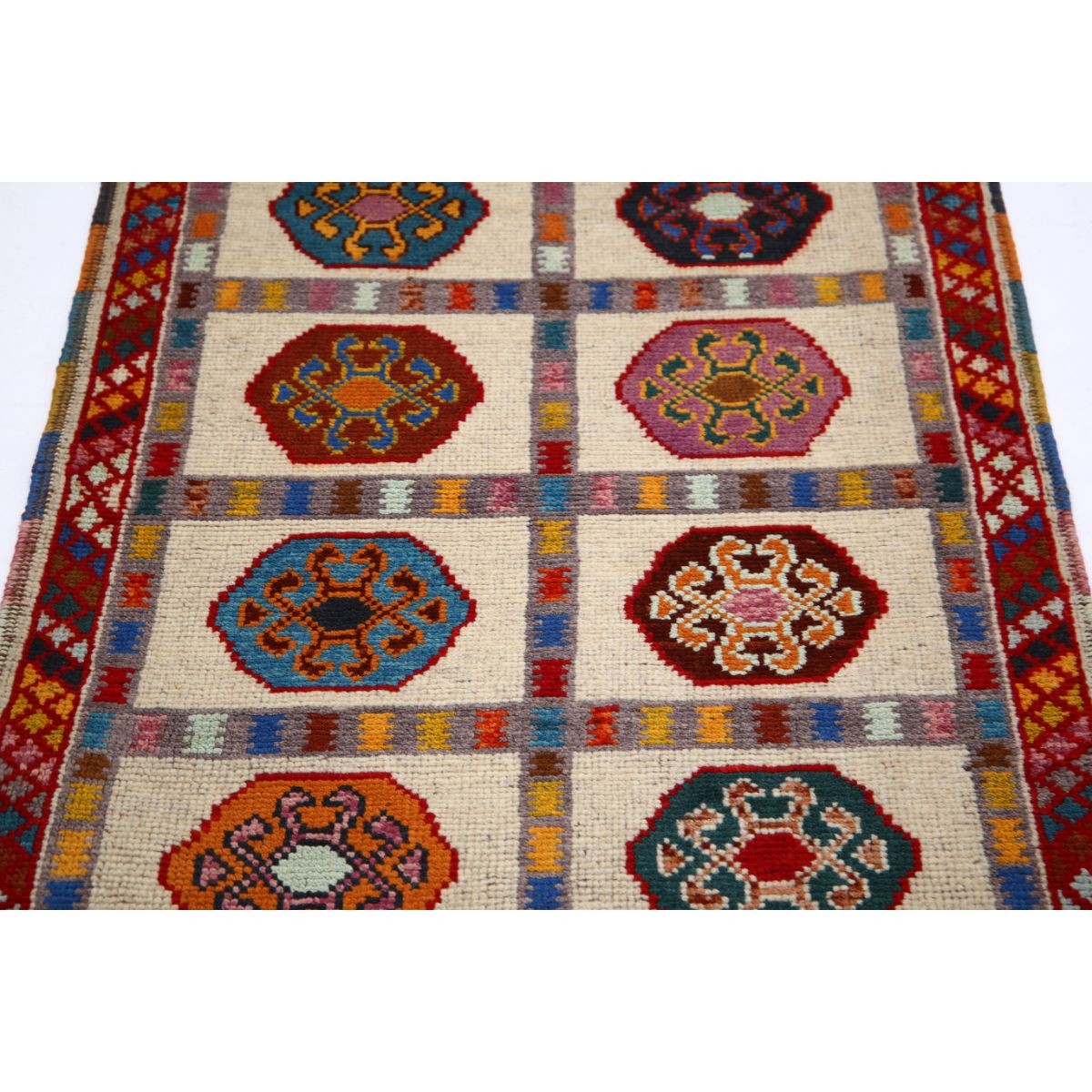 Revival 3x4 Handmade Double Knotted Washable Wool Rug - Colorful