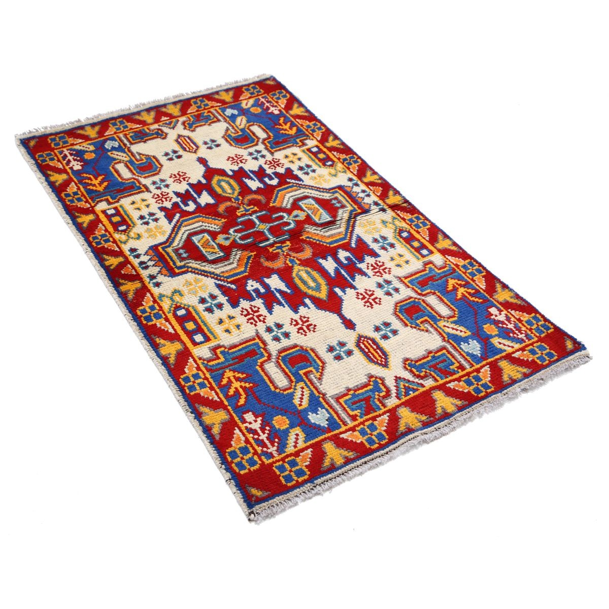 Revival 3x4 Handmade Double Knotted Washable Wool Rug - Colorful