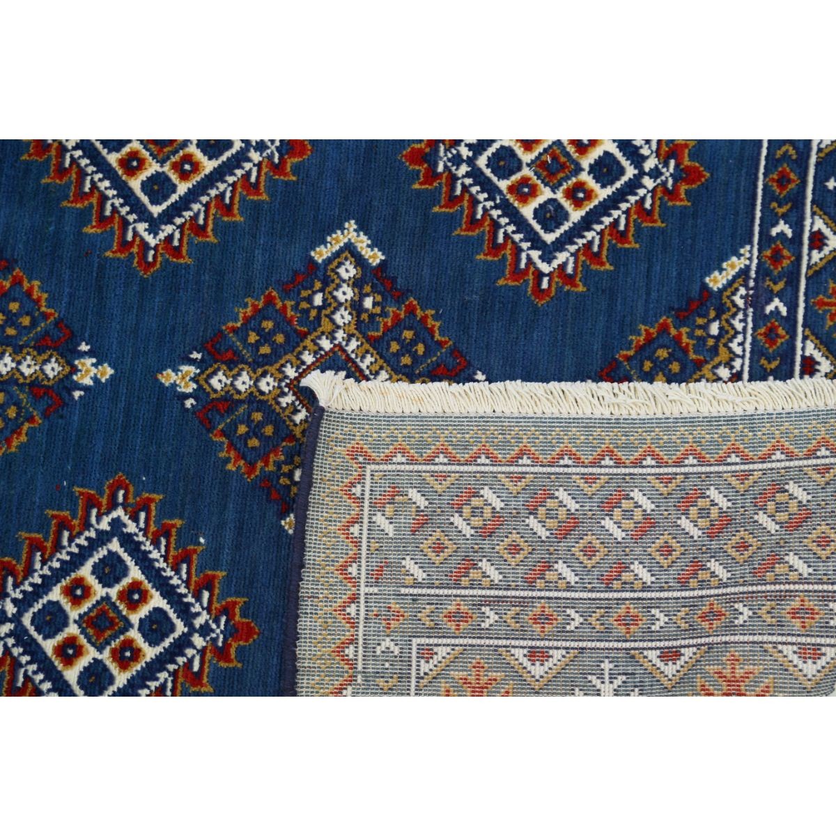 Ajrak 4x6 Machine-Made Washable Wool Rug - Colorful