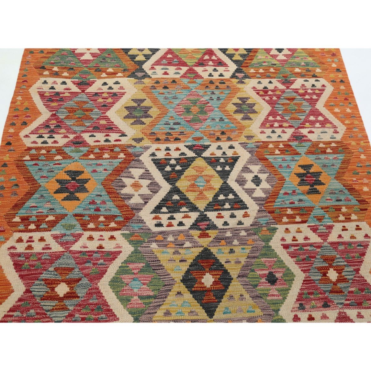 Maimana 5x7 Hand Woven Washable Wool Rug - Colorful