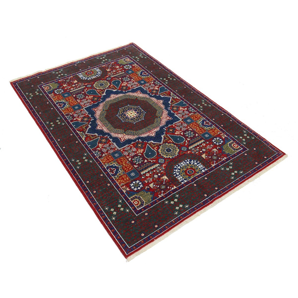 Gulshan 4x6 Machine-Made Washable Wool Rug - Colorful