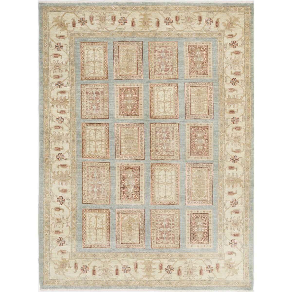 Bakhtiari 6x7 Handmade Double Knotted Washable Wool Rug - Soft Hues