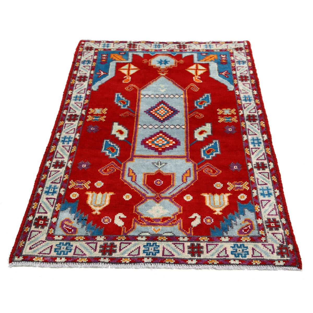Revival 3x5 Handmade Double Knotted Washable Wool Rug - Colorful