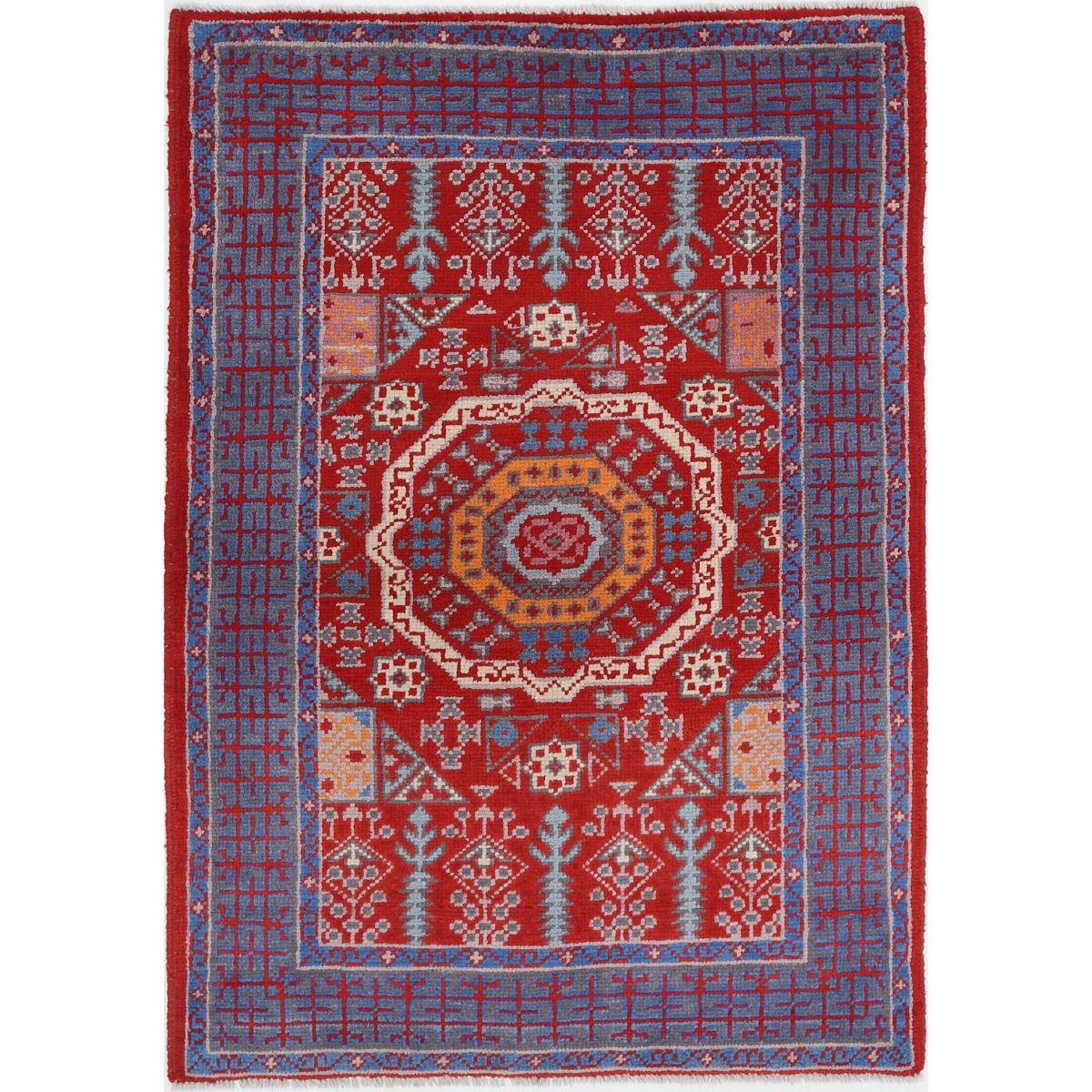 Revival 3x5 Handmade Double Knotted Washable Wool Rug - Colorful
