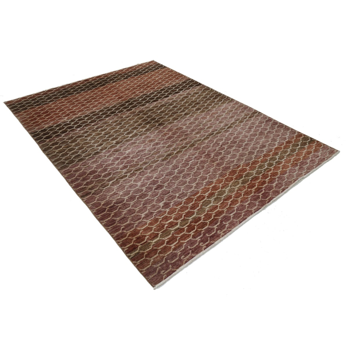 Modcar 6x8 Handmade Double Knotted Washable Wool Rug - Colorful