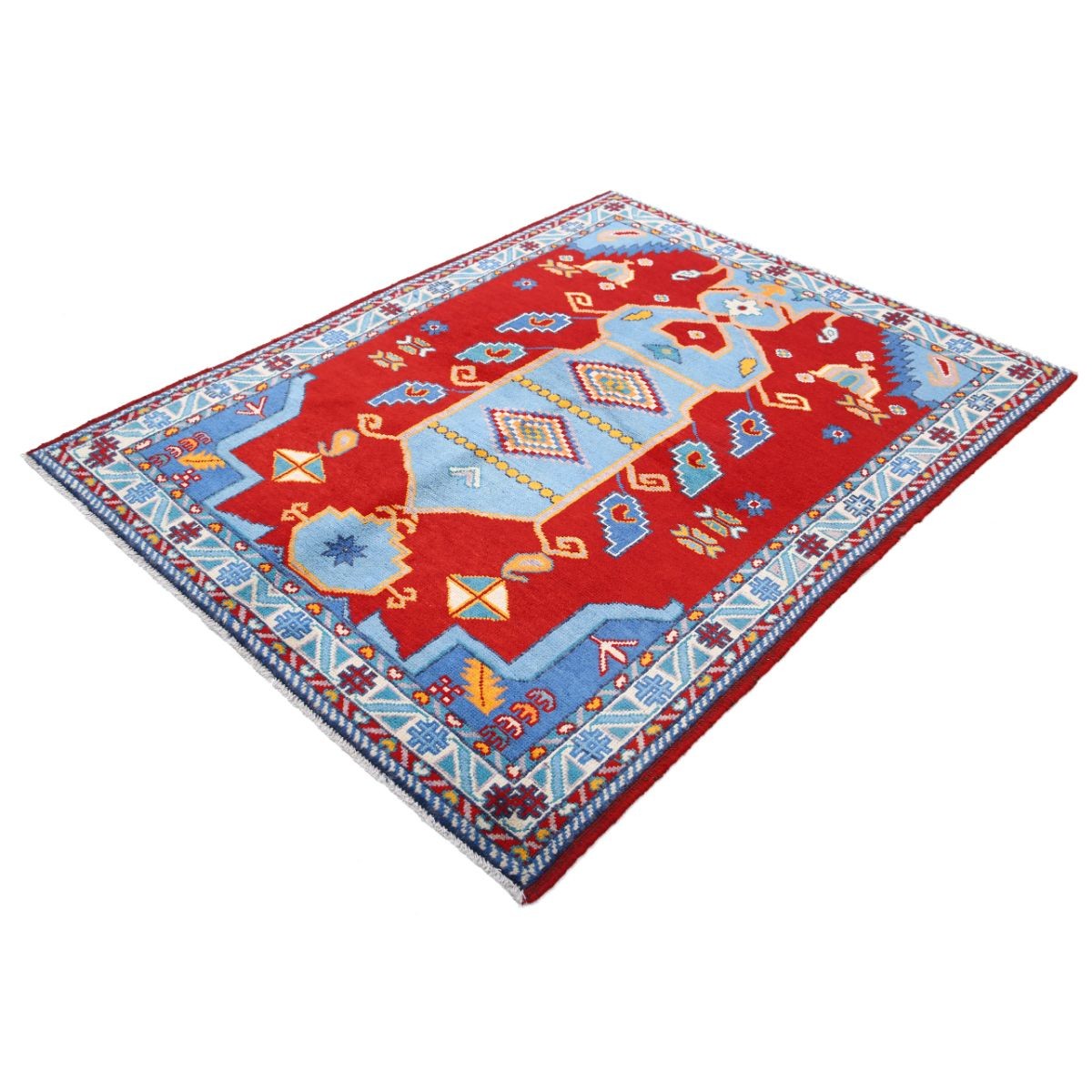 Revival 5x7 Handmade Double Knotted Washable Wool Rug - Colorful