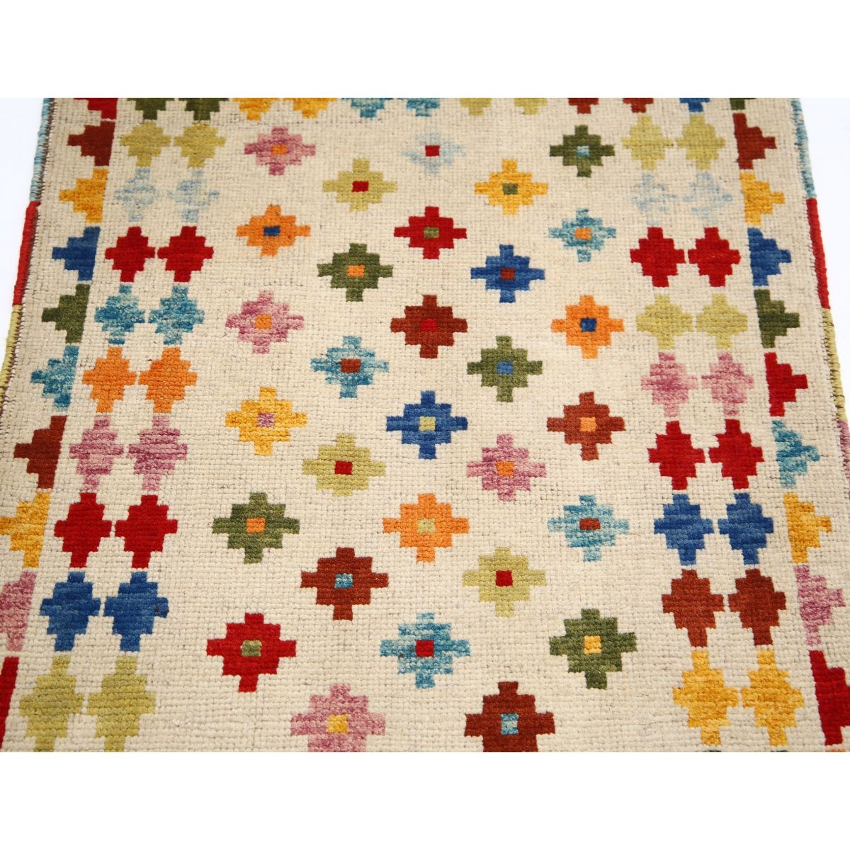 Revival 3x4 Handmade Double Knotted Washable Wool Rug - Colorful