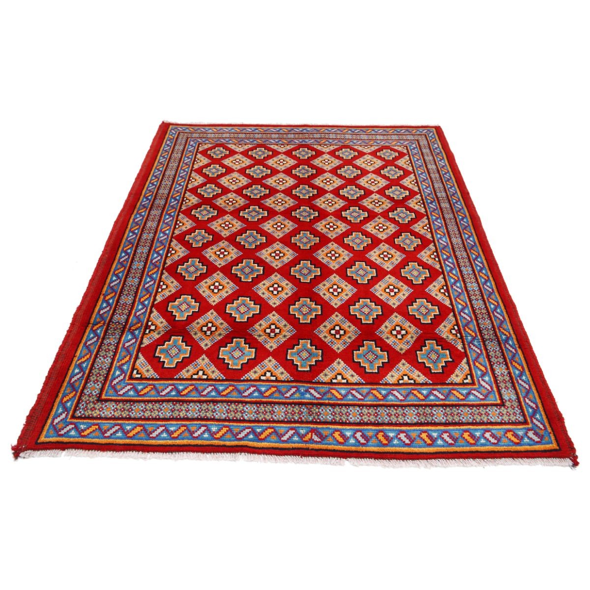Revival 5x6 Handmade Double Knotted Washable Wool Rug - Colorful