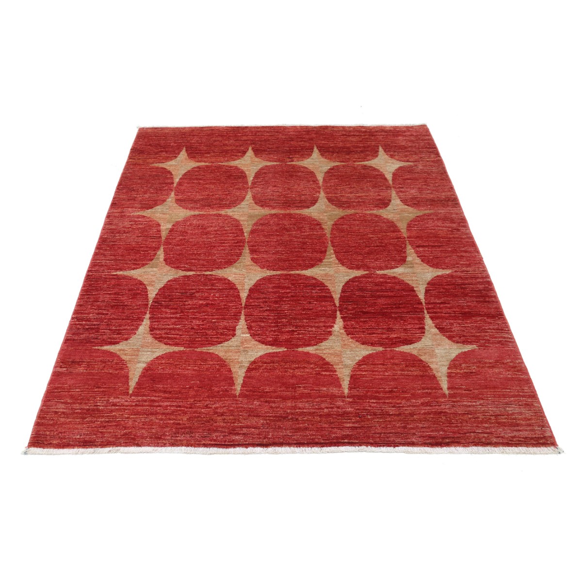 Modcar 5x6 Handmade Double Knotted Washable Wool Rug - Colorful