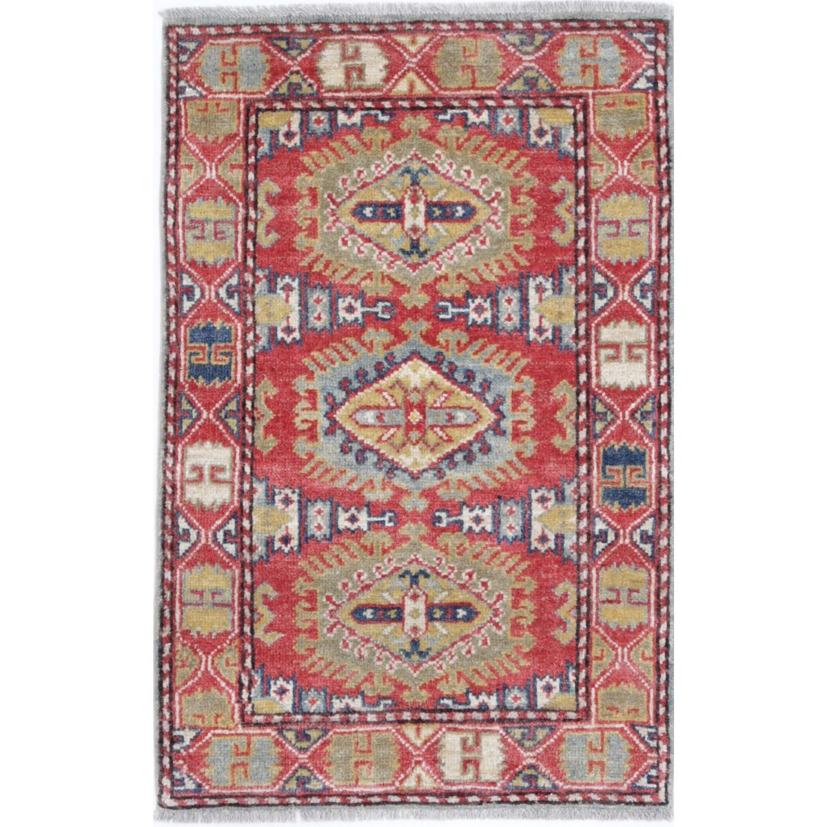 Revival 2x3 Handmade Double Knotted Washable Wool Rug - Colorful