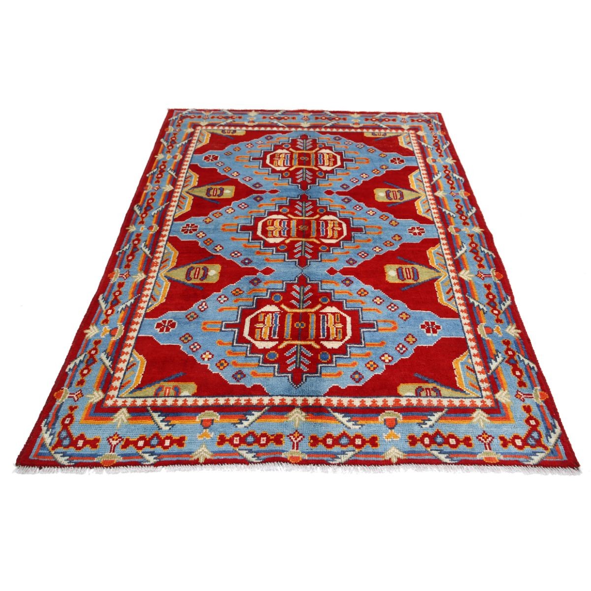 Revival 5x7 Handmade Double Knotted Washable Wool Rug - Colorful
