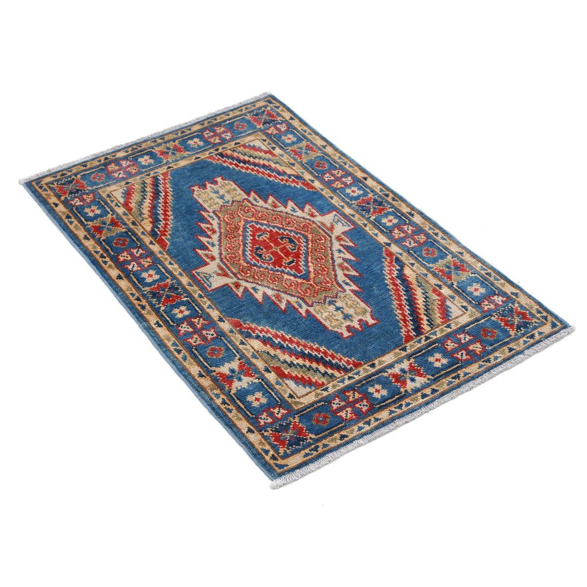 Revival 2x3 Handmade Double Knotted Washable Wool Rug - Colorful