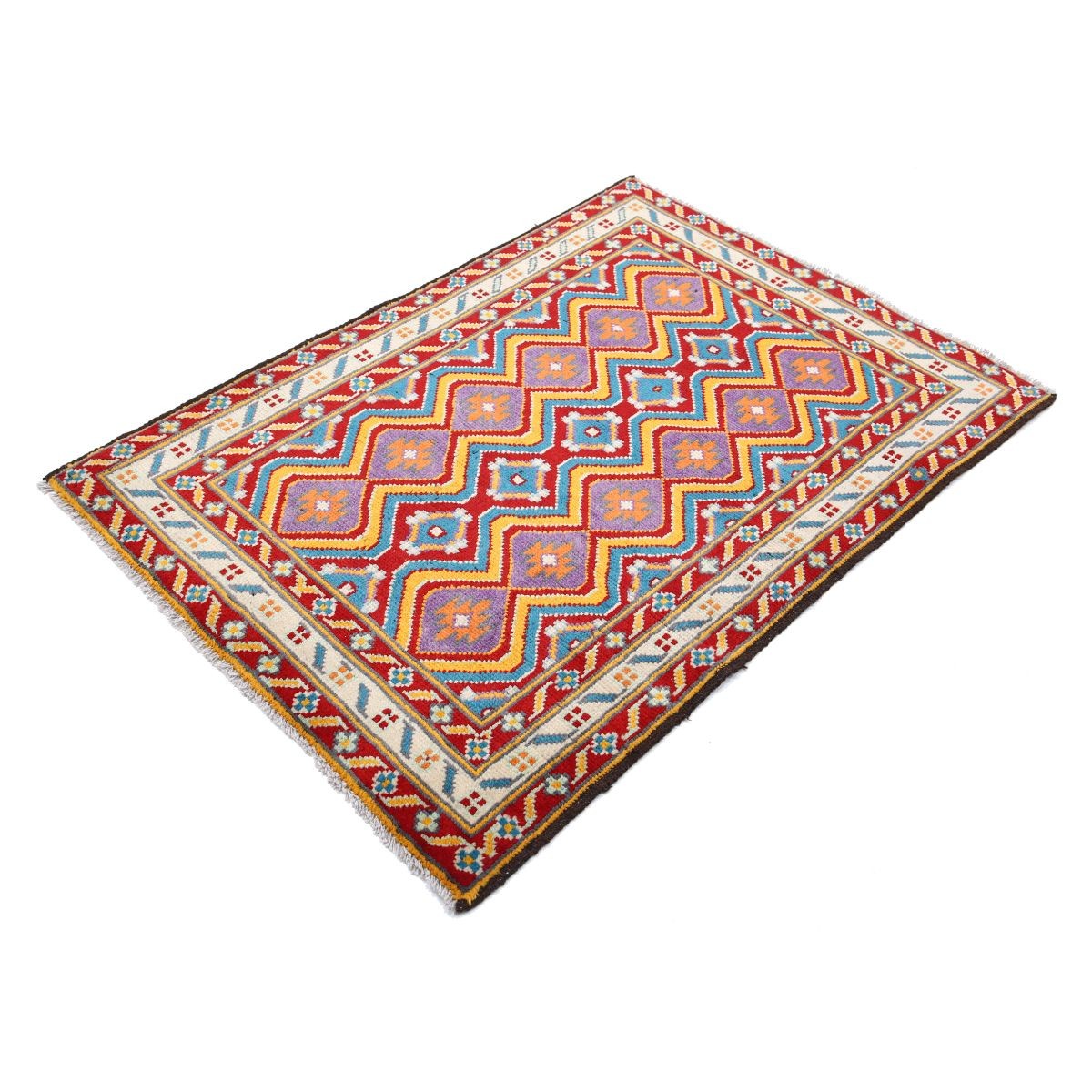 Revival 3x5 Handmade Double Knotted Washable Wool Rug - Colorful