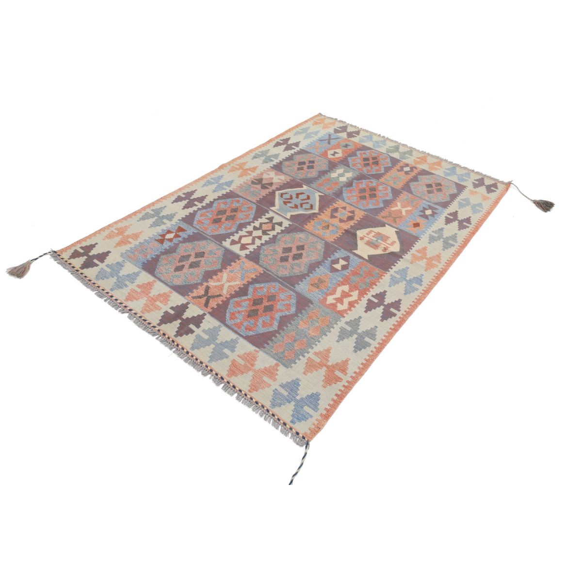 Kafkaas 5x7 Hand Woven Washable Wool Rug - Colorful