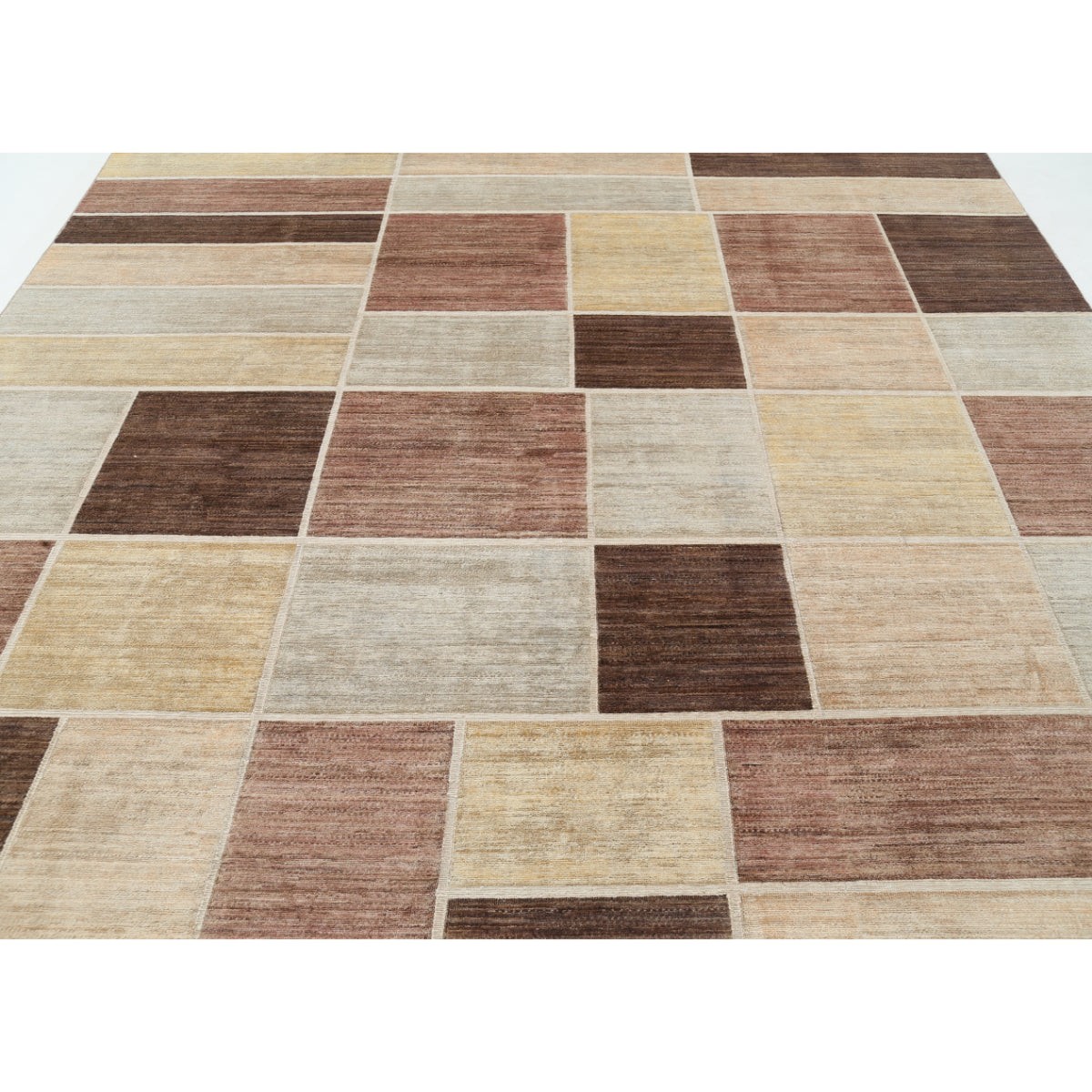 Modcar 9x12 Handmade Double Knotted Washable Wool Rug - Colorful