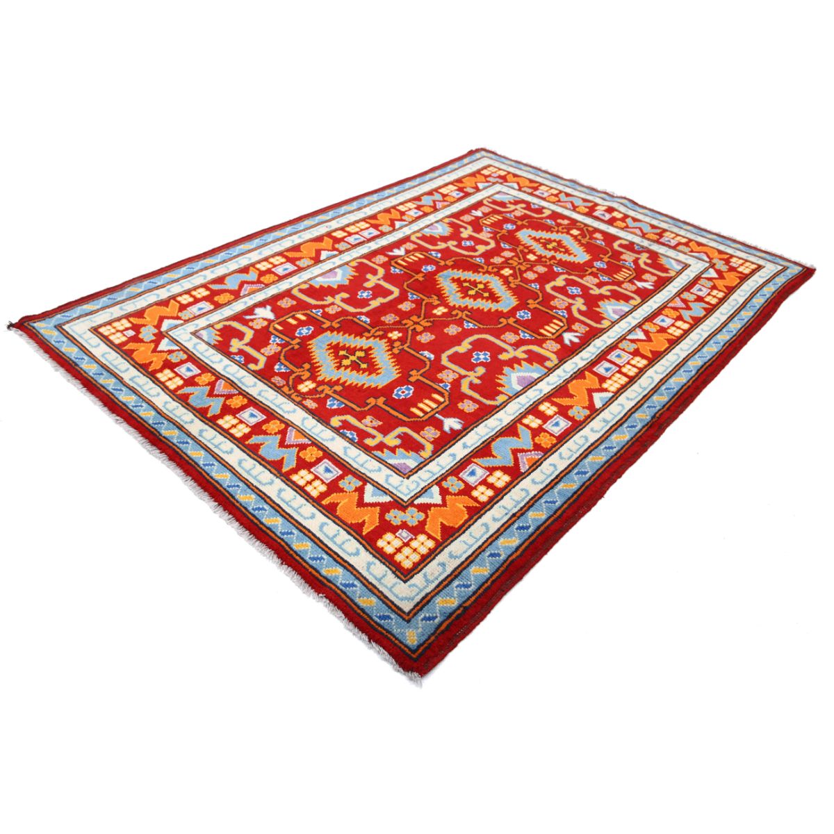 Revival 6x8 Handmade Double Knotted Washable Wool Rug - Colorful