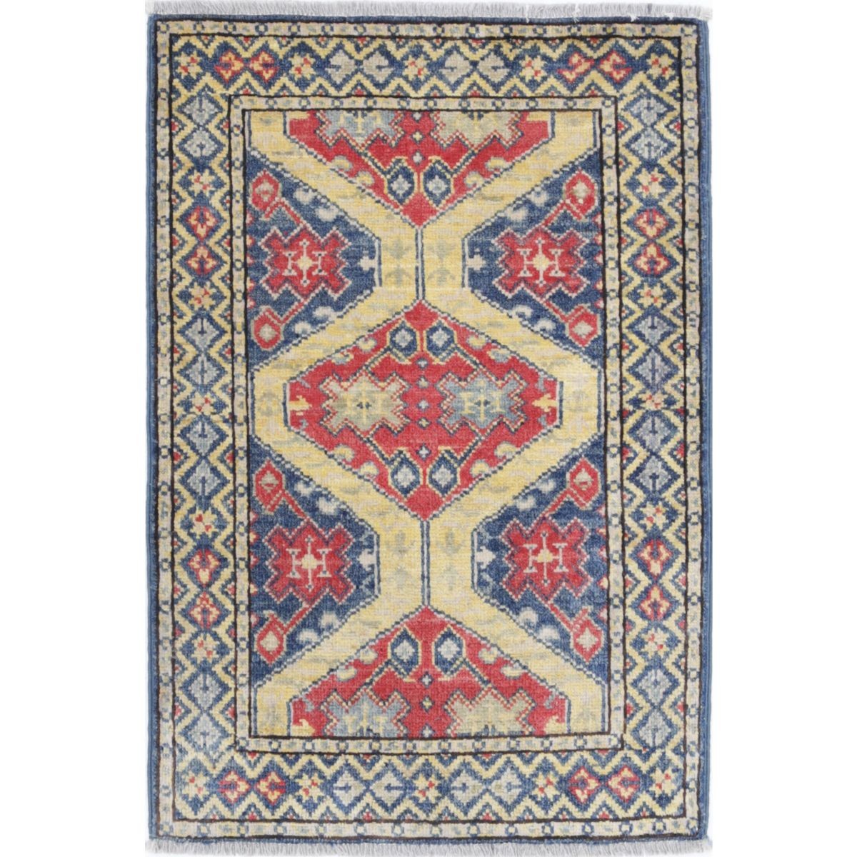 Revival 2x3 Handmade Double Knotted Washable Wool Rug - Colorful