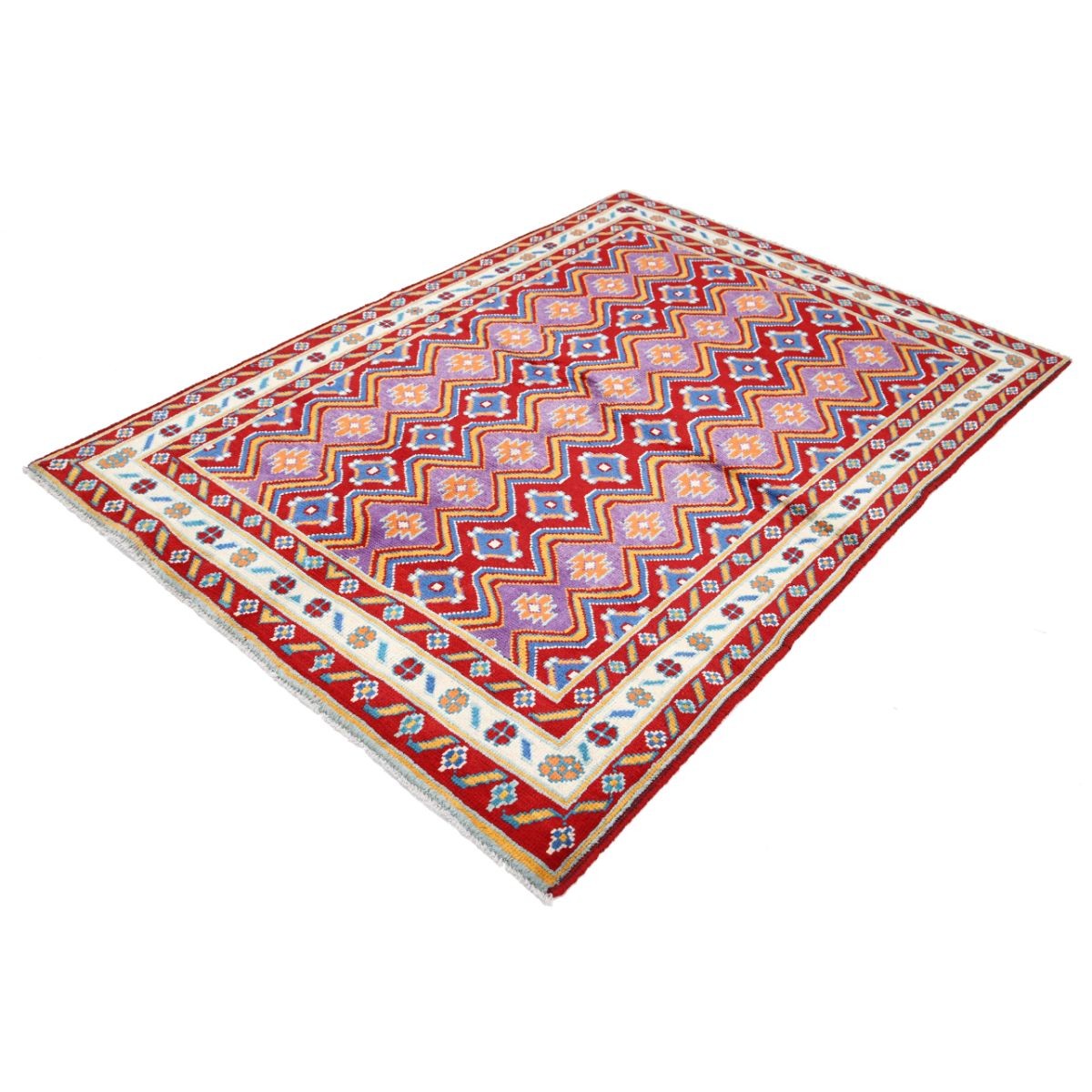 Revival 5x7 Handmade Double Knotted Washable Wool Rug - Colorful