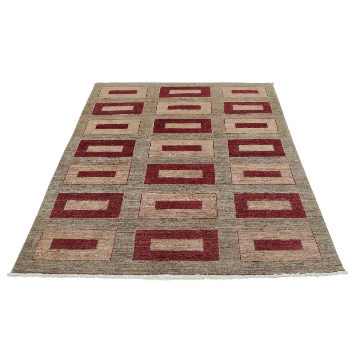 Modcar 5x7 Handmade Double Knotted Washable Wool Rug - Colorful