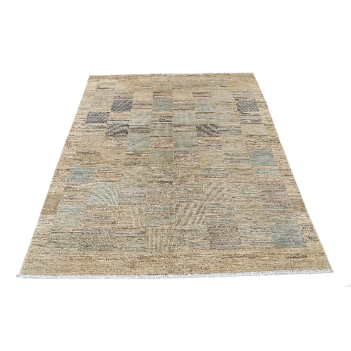 Modcar 5x6 Handmade Double Knotted Washable Wool Rug - Colorful