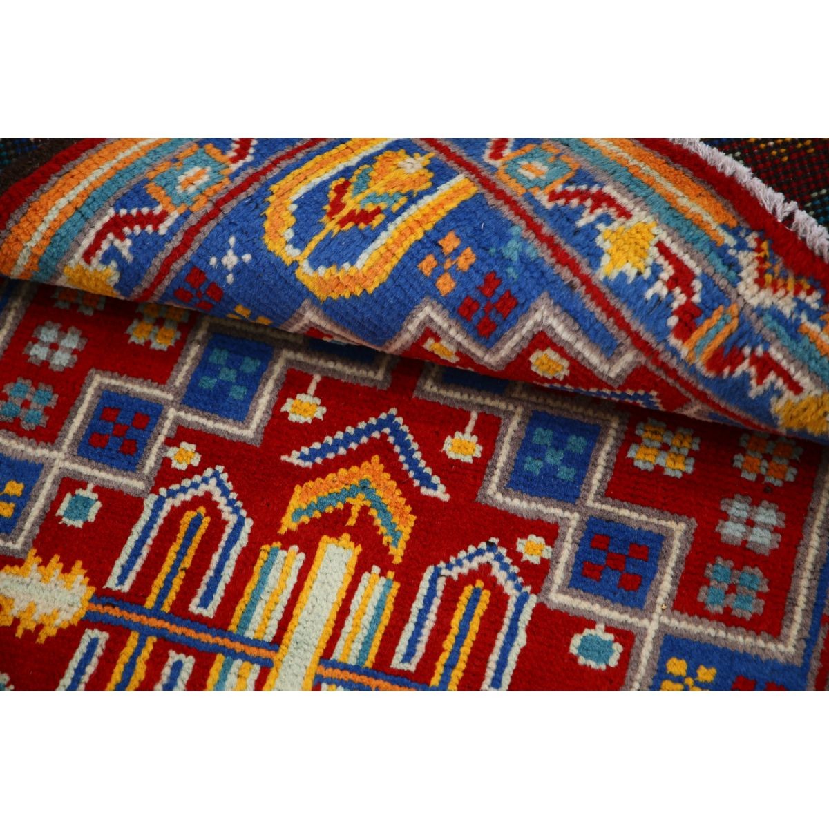 Revival 3x4 Handmade Double Knotted Washable Wool Rug - Colorful
