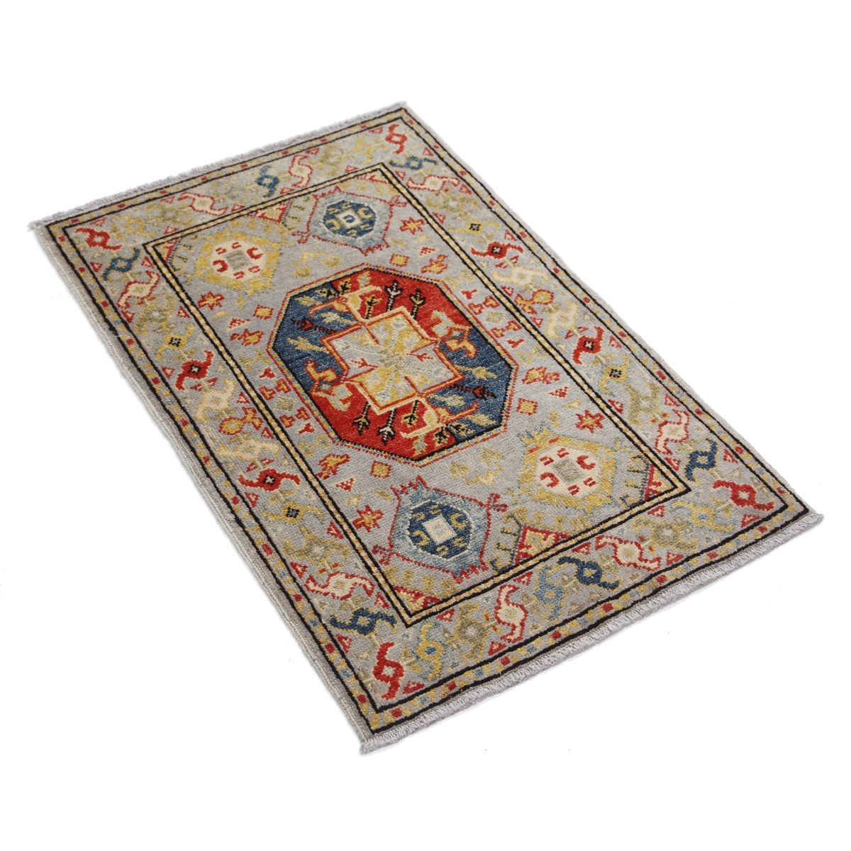 Revival 2x3 Handmade Double Knotted Washable Wool Rug - Colorful
